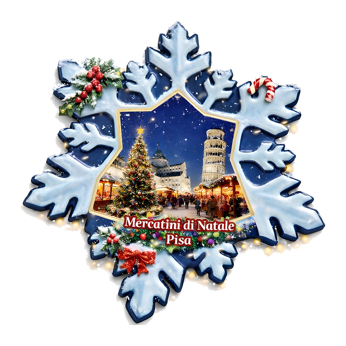 Calamita in resina fiocco di neve - immagine 2