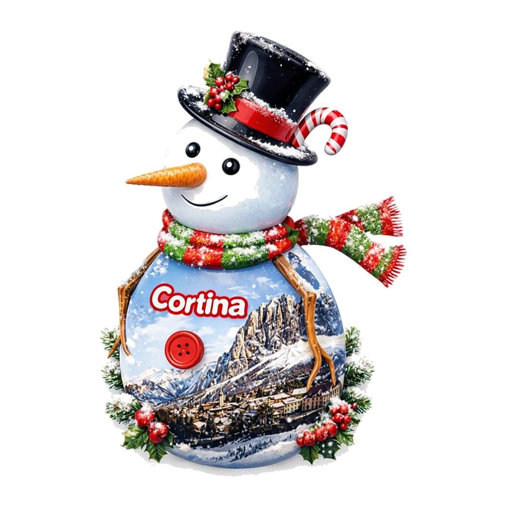 Calamita in resina pupazzo di neve natalizio