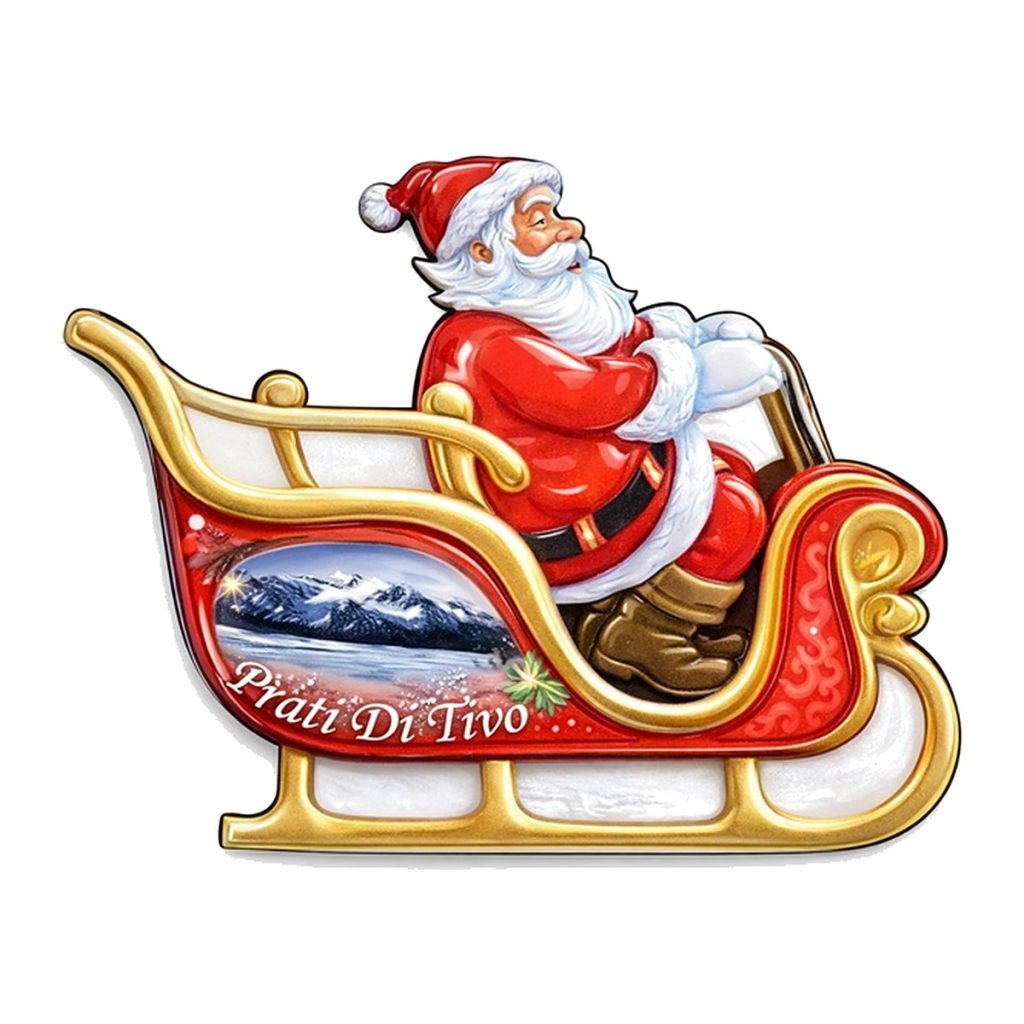 Calamita in resina slitta di Babbo Natale
