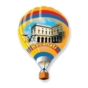Calamita in resina mongolfiera