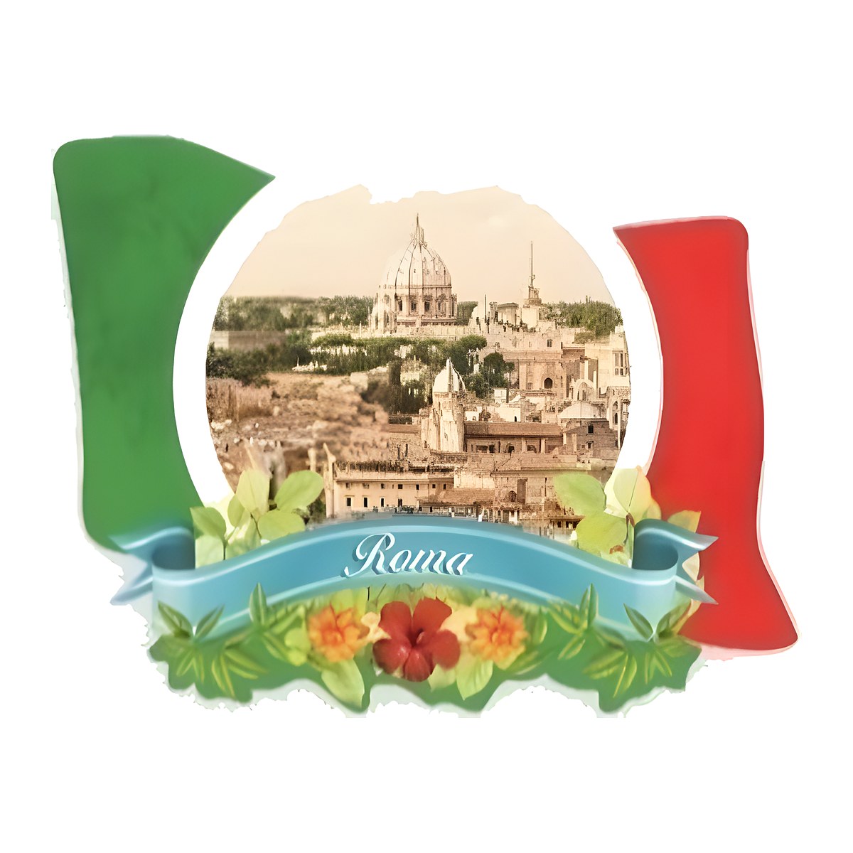 Calamita in resina bandiera Italia