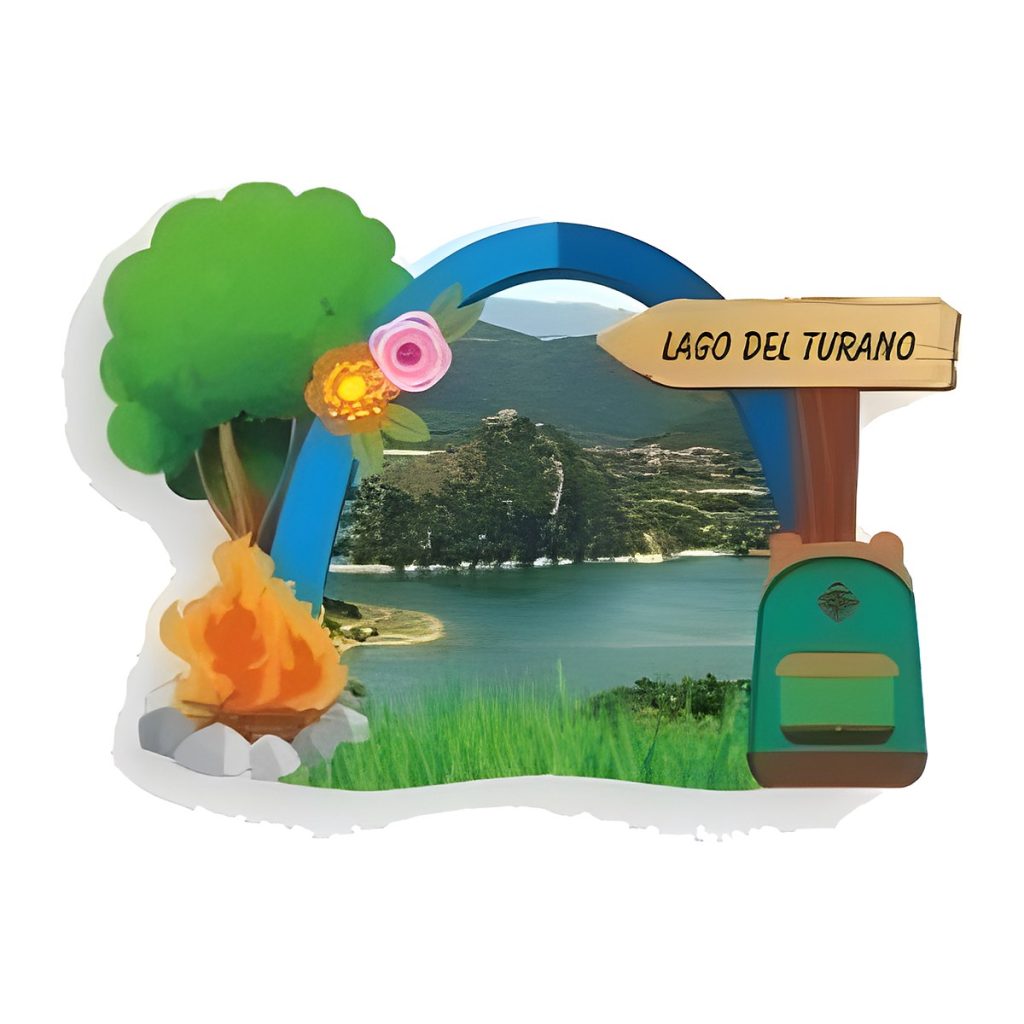 Calamita in resina camping montagna