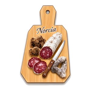 Calamita in resina tagliere con salumi