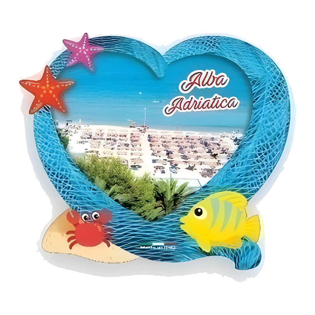 Calamita in resina cuore rete mare