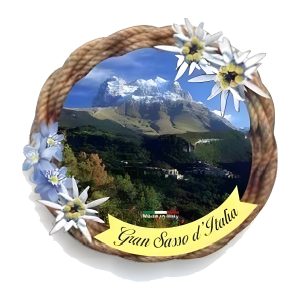 Calamita in resina tondo corda montagna