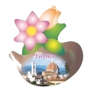 Calamita in resina brocca con fiori