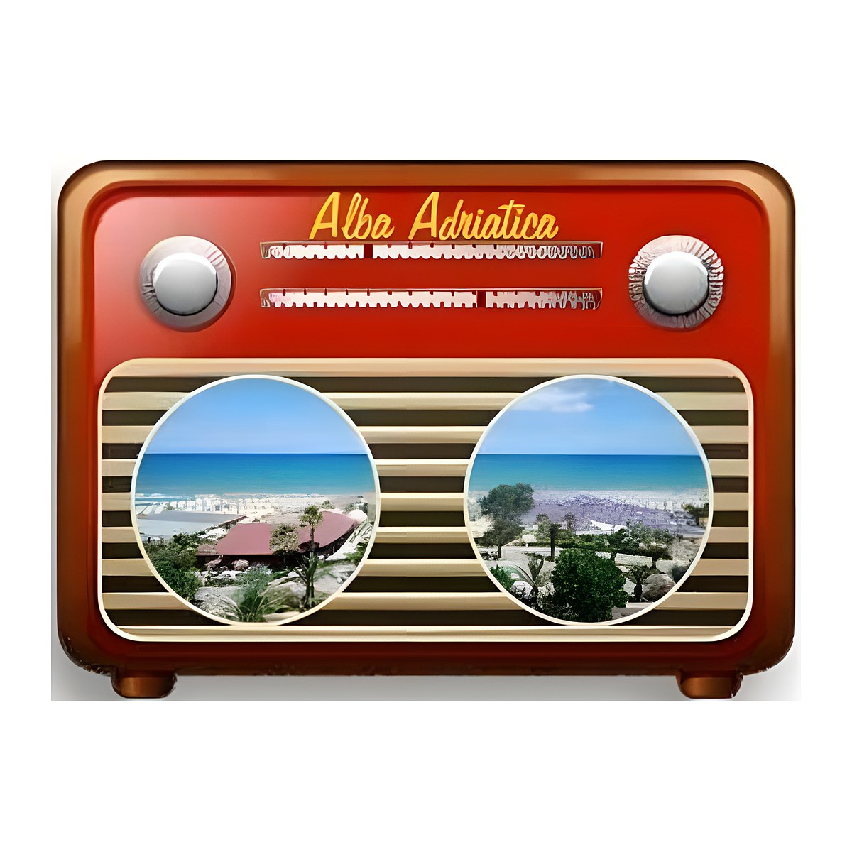 Calamita in resina radio retrò